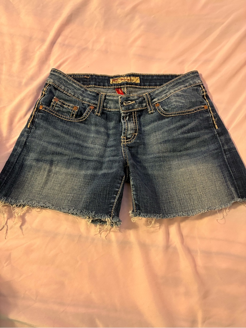 BKE Women's Distressed Indigo Denim Cutoff Shorts